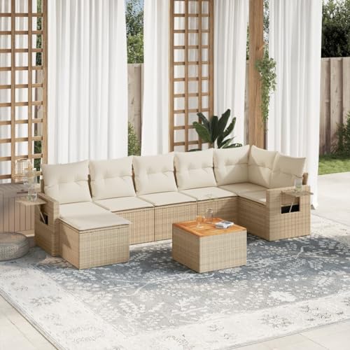 HaoChrymec 8-TLG. Garten-Sofagarnitur mit Kissen Beige, PE-Rattan, Modulares Design, Gartenmöbel Set mit Beistelltisch, Outdoor Couch für Terrasse, Sitzgruppe Outdoor, 55 x 55 cm HaoChrymec 8-TLG. Garten-Sofagarnitur mit Kissen Beige, PE-Rattan, Modulares Design, Gartenmöbel Set mit Beistelltisch, Outdoor Couch für Terrasse, Sitzgruppe Outdoor, 55 x 55 cm von HaoChrymec