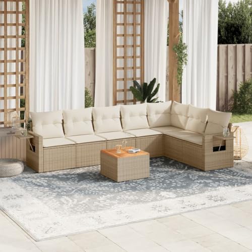 HaoChrymec 8-TLG. Garten-Sofagarnitur mit Kissen Beige, Poly Rattan, Modulares Design, Bequeme Sitzgruppe Outdoor, Gartenlounge Outdoor, Gartensofa für Terrasse, 55 x 62 x 69 cm HaoChrymec 8-TLG. Garten-Sofagarnitur mit Kissen Beige, Poly Rattan, Modulares Design, Bequeme Sitzgruppe Outdoor, Gartenlounge Outdoor, Gartensofa für Terrasse, 55 x 62 x 69 cm von HaoChrymec