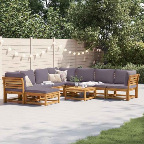 HaoChrymec 9-TLG. Garten-Lounge-Set mit Kissen, Massivholz Akazie, Modulares Design, Gartensofa Outdoor, Balkonmöbel Set, Sitzbank Outdoor, 63 x 63 x 30 cm von HaoChrymec
