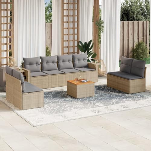 HaoChrymec 9-TLG. Garten-Sofagarnitur mit Kissen Beige Poly Rattan, Modulares Design, Praktischer Beistelltisch, Gartenmöbel Set, Gartenlounge Outdoor, Sitzgruppe Outdoor, 366 x 305 x 231 cm HaoChrymec 9-TLG. Garten-Sofagarnitur mit Kissen Beige Poly Rattan, Modulares Design, Praktischer Beistelltisch, Gartenmöbel Set, Gartenlounge Outdoor, Sitzgruppe Outdoor, 366 x 305 x 231 cm von HaoChrymec