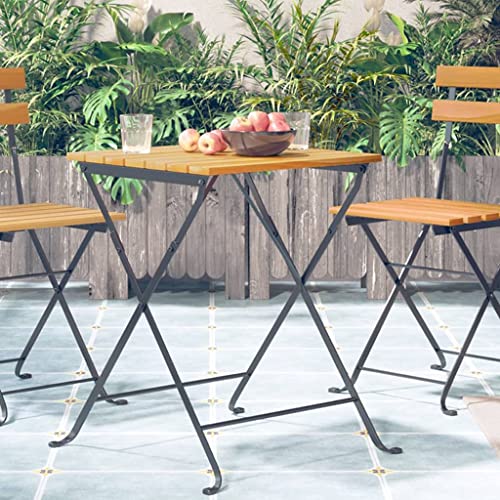 HaoChrymec Bistrotisch aus Akazien-Massivholz mit Stahlbeinen, Klappbar, Ideal für Outdoor-Bereich, Kleiner Gartentisch, Beistelltisch Outdoor, Wetterfest, 55 x 54 x 71 cm HaoChrymec Bistrotisch aus Akazien-Massivholz mit Stahlbeinen, Klappbar, Ideal für Outdoor-Bereich, Kleiner Gartentisch, Beistelltisch Outdoor, Wetterfest, 55 x 54 x 71 cm von HaoChrymec