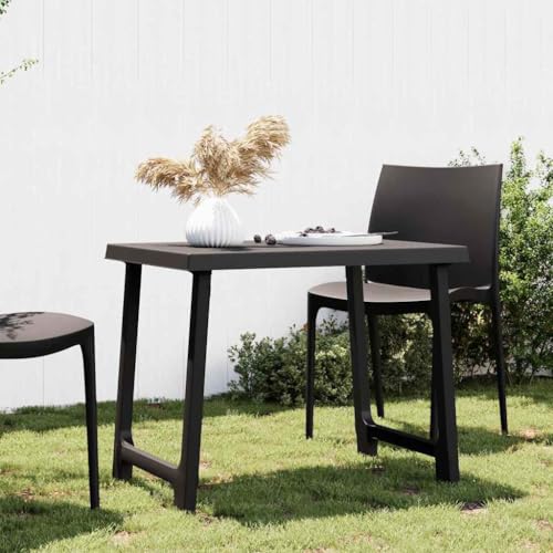 HaoChrymec Campingtisch Anthrazit mit PP Material, Holzoptik Design, Mit Sonnenschirmloch, Beistelltisch Outdoor, Balkon Tisch, Loungetisch Garten, 79x56x64 cm HaoChrymec Campingtisch Anthrazit mit PP Material, Holzoptik Design, Mit Sonnenschirmloch, Beistelltisch Outdoor, Balkon Tisch, Loungetisch Garten, 79x56x64 cm von HaoChrymec