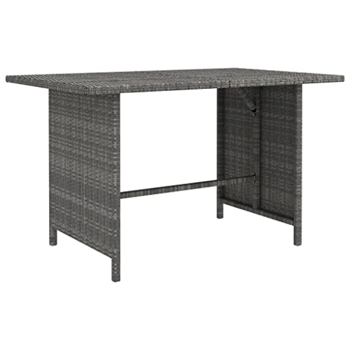 HaoChrymec Garten-Esstisch aus PE-Rattan, Robustes Stahlgestell, Beistelltisch Outdoor für Garten und Terrasse, Kompakter Esstisch klein, Picknicktisch, Grau, 110x70x65 cm HaoChrymec Garten-Esstisch aus PE-Rattan, Robustes Stahlgestell, Beistelltisch Outdoor für Garten und Terrasse, Kompakter Esstisch klein, Picknicktisch, Grau, 110x70x65 cm von HaoChrymec