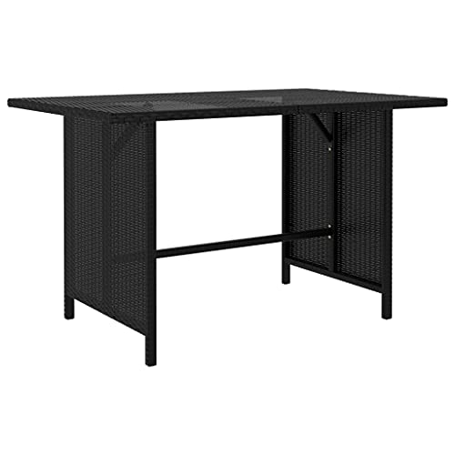 HaoChrymec Garten-Esstisch aus PE-Rattan mit Stahlgestell, Beistelltisch Outdoor, Esstisch klein für Terrasse und Garten, Schwarz, 110x70x65 cm HaoChrymec Garten-Esstisch aus PE-Rattan mit Stahlgestell, Beistelltisch Outdoor, Esstisch klein für Terrasse und Garten, Schwarz, 110x70x65 cm von HaoChrymec