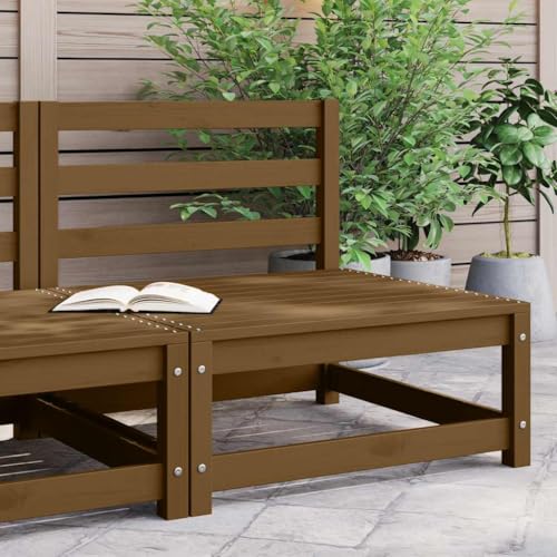 HaoChrymec Garten-Mittelsofa Honigbraun aus Massivholz Kiefer, Modulares Design, Outdoor Sofa für Garten, Terrasse, Sitzgruppe Outdoor, 70 x 70 x 67 cm von HaoChrymec