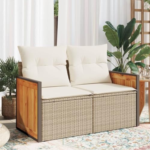 HaoChrymec Gartensofa 2-Sitzer mit Kissen Beige, PE-Rattan, Modulares Design, Stauraum mit wasserfestem Beutel, Outdoor Couch, Balkon Sofa, Gartenmöbel Set, 118 x 62 x 69 cm HaoChrymec Gartensofa 2-Sitzer mit Kissen Beige, PE-Rattan, Modulares Design, Stauraum mit wasserfestem Beutel, Outdoor Couch, Balkon Sofa, Gartenmöbel Set, 118 x 62 x 69 cm von HaoChrymec
