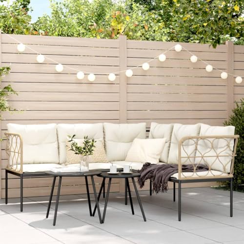 HaoChrymec Gartensofa in L-Form mit Kissen Schwarz Stahl und Textilene, UV-beständig, Robustes Design für Balkon und Garten, Lounge Möbel Outdoor, Garden Sofas, 176 x 175 x 75 cm HaoChrymec Gartensofa in L-Form mit Kissen Schwarz Stahl und Textilene, UV-beständig, Robustes Design für Balkon und Garten, Lounge Möbel Outdoor, Garden Sofas, 176 x 175 x 75 cm von HaoChrymec