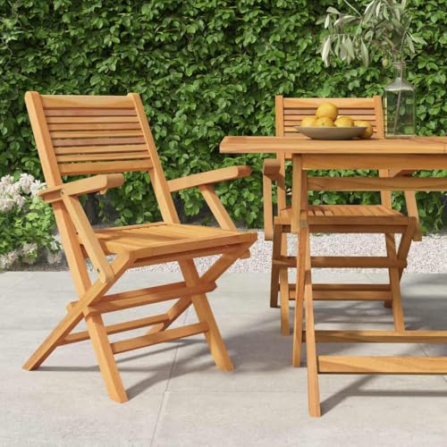 HaoChrymec Gartenstühle 2 STK. Klappbar Massivholz Teak, Ergonomisches Design, Lattenrost-Optik, Balkonstühle, Gartenstuhl Klappbar, Terrassenstuhl Außen, Braun, 55 x 62 x 90 cm HaoChrymec Gartenstühle 2 STK. Klappbar Massivholz Teak, Ergonomisches Design, Lattenrost-Optik, Balkonstühle, Gartenstuhl Klappbar, Terrassenstuhl Außen, Braun, 55 x 62 x 90 cm von HaoChrymec