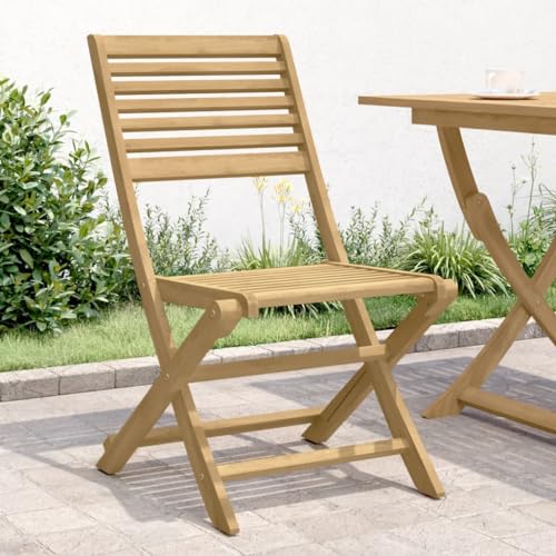 HaoChrymec Gartenstühle 2 STK. Klappbar aus Massivholz Akazie, Latten-Design, Bequem, Gartenstuhl Klappbar, Balkonstühle, Terassenstuhl Außen, 48.5 x 61.5 x 87 cm von HaoChrymec