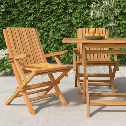 HaoChrymec Gartenstühle 2 STK. Klappbar aus Massivholz Teak, Komfortable Rückenlehne, Lattenrost-Design, Für Garten, Balkon, Terrasse, Campingstuhl Klappbar, 61x67x90 cm HaoChrymec Gartenstühle 2 STK. Klappbar aus Massivholz Teak, Komfortable Rückenlehne, Lattenrost-Design, Für Garten, Balkon, Terrasse, Campingstuhl Klappbar, 61x67x90 cm von HaoChrymec
