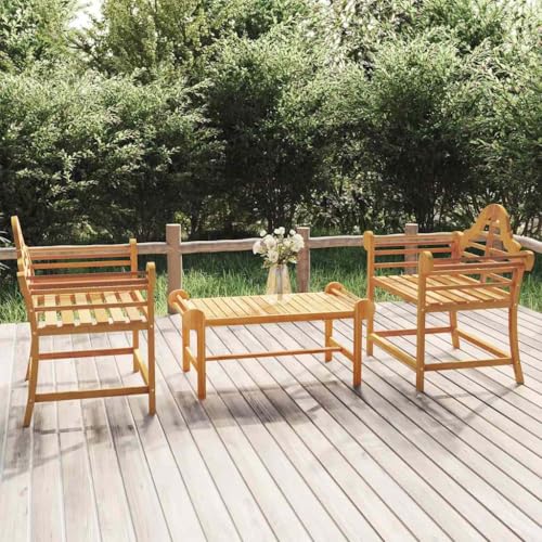 HaoChrymec Gartenstühle 2 STK. Massivholz Teak, Stilvolles Design, Komfortabel mit Armlehnen, Gartenmöbel Set, Relaxsessel Garten, Balkon Stuhl, 91 x 62 x 94 cm von HaoChrymec