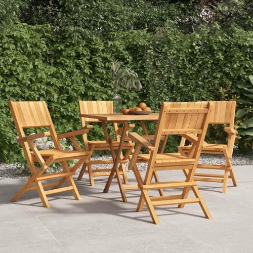HaoChrymec Gartenstühle 4 STK. Klappbar aus Massivholz Teak, Lattenrost-Design, Bequeme Rückenlehne und Armlehnen, Ideal für Terrasse und Balkon, Campingstuhl Klappbar, 55 x 61 x 90 cm HaoChrymec Gartenstühle 4 STK. Klappbar aus Massivholz Teak, Lattenrost-Design, Bequeme Rückenlehne und Armlehnen, Ideal für Terrasse und Balkon, Campingstuhl Klappbar, 55 x 61 x 90 cm von HaoChrymec