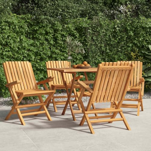 HaoChrymec Gartenstühle 4 STK. Klappbar aus Massivholz Teak, Lattenrost-Design, Komfortable Armlehnen, Gartenmöbel Set, Balkonstühle, Campingstuhl Klappbar, 61 x 67 x 90 cm HaoChrymec Gartenstühle 4 STK. Klappbar aus Massivholz Teak, Lattenrost-Design, Komfortable Armlehnen, Gartenmöbel Set, Balkonstühle, Campingstuhl Klappbar, 61 x 67 x 90 cm von HaoChrymec