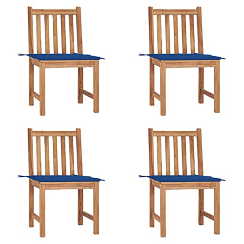 HaoChrymec Gartenstühle 4 STK. mit Kissen, Massivholz Teak, Klappbares Design, Für Garten und Terrasse, Relaxsessel Garten, Balkon Stuhl, 50 x 53 x 90 cm HaoChrymec Gartenstühle 4 STK. mit Kissen, Massivholz Teak, Klappbares Design, Für Garten und Terrasse, Relaxsessel Garten, Balkon Stuhl, 50 x 53 x 90 cm von HaoChrymec