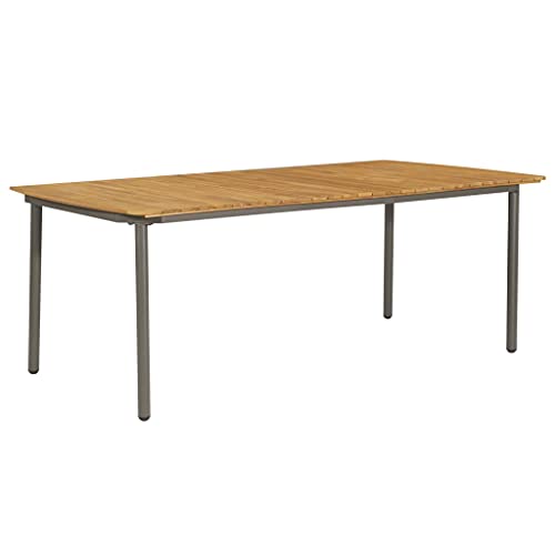 HaoChrymec Gartentisch 200 x 100 x 72 cm aus Massivholz Akazie und Stahl, Wetterfest, Balkon Tisch, Beistelltisch Outdoor, Loungetisch Garten HaoChrymec Gartentisch 200 x 100 x 72 cm aus Massivholz Akazie und Stahl, Wetterfest, Balkon Tisch, Beistelltisch Outdoor, Loungetisch Garten von HaoChrymec