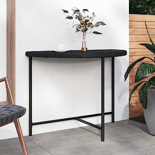 HaoChrymec Gartentisch Schwarz aus Poly Rattan mit pulverbeschichtetem Stahlgestell, Wetterfest, Ideal für Balkon und Garten, Beistelltisch Outdoor, Loungetisch Outdoor, 100 x 50 x 75 cm HaoChrymec Gartentisch Schwarz aus Poly Rattan mit pulverbeschichtetem Stahlgestell, Wetterfest, Ideal für Balkon und Garten, Beistelltisch Outdoor, Loungetisch Outdoor, 100 x 50 x 75 cm von HaoChrymec