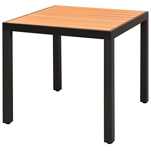 HaoChrymec Gartentisch aus WPC mit Aluminiumgestell, Wetterfestes Design für Garten und Terrasse, 80 x 80 x 74 cm, Braun HaoChrymec Gartentisch aus WPC mit Aluminiumgestell, Wetterfestes Design für Garten und Terrasse, 80 x 80 x 74 cm, Braun von HaoChrymec