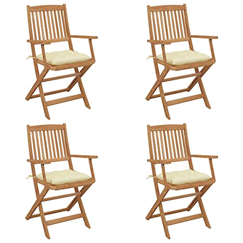 HaoChrymec Klappbare Gartenstühle 4 STK. aus Massivholz Akazie mit Kissen, Komfortabel für Balkon und Terrasse, Gartenstuhl Klappbar, Campingstuhl Klappbar, 54x57x91 cm HaoChrymec Klappbare Gartenstühle 4 STK. aus Massivholz Akazie mit Kissen, Komfortabel für Balkon und Terrasse, Gartenstuhl Klappbar, Campingstuhl Klappbar, 54x57x91 cm von HaoChrymec