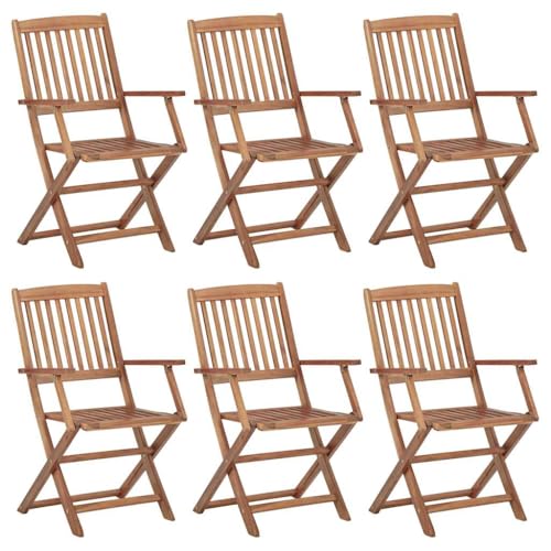 HaoChrymec Klappbare Gartenstühle 6 STK. Massivholz Akazie, Mit Armlehnen, Stabil und Platzsparend, campingstuhl klappbar, gartenstuhl klappbar, Für Balkon Terrasse Garten, Natur, 54.5 x 57.5 x 91 cm HaoChrymec Klappbare Gartenstühle 6 STK. Massivholz Akazie, Mit Armlehnen, Stabil und Platzsparend, campingstuhl klappbar, gartenstuhl klappbar, Für Balkon Terrasse Garten, Natur, 54.5 x 57.5 x 91 cm von HaoChrymec