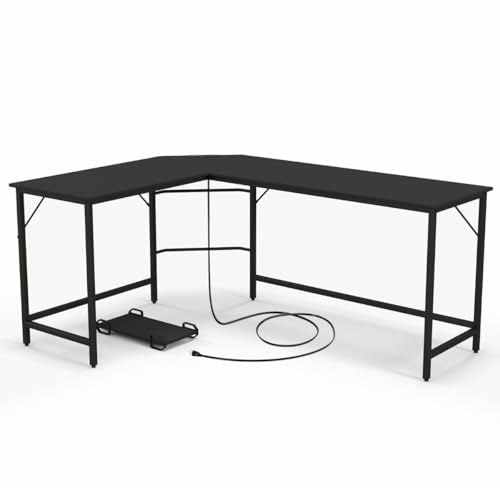 HaoChrymec L-Förmiger Computertisch mit Steckdose & CPU-Ständer, Robuster Metallrahmen Eckschreibtisch, Multifunktionaler Gaming Tisch L-Form, Schwarz, 125 x 50 x 74.5 cm & 168 x 50 x 74.5 cm HaoChrymec L-Förmiger Computertisch mit Steckdose & CPU-Ständer, Robuster Metallrahmen Eckschreibtisch, Multifunktionaler Gaming Tisch L-Form, Schwarz, 125 x 50 x 74.5 cm & 168 x 50 x 74.5 cm von HaoChrymec