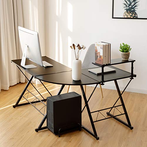 HaoChrymec L-Form Computertisch Schreibtisch mit Holzwerkstoff und Metallrahmen, Abgerundete Ecken, Flexibles Design, Gaming Tisch L-Form, Schreibtisch Eckschreibtisch, Schwarz, 147 x 112 x 79 cm HaoChrymec L-Form Computertisch Schreibtisch mit Holzwerkstoff und Metallrahmen, Abgerundete Ecken, Flexibles Design, Gaming Tisch L-Form, Schreibtisch Eckschreibtisch, Schwarz, 147 x 112 x 79 cm von HaoChrymec