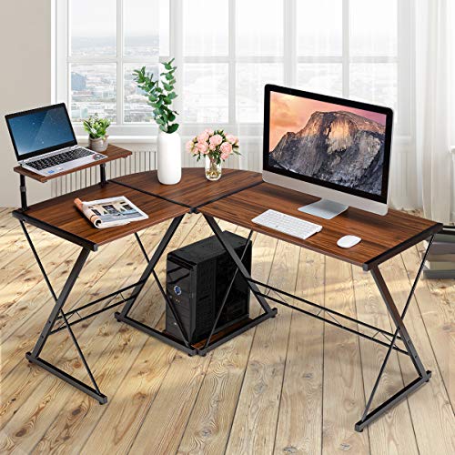 HaoChrymec L-Form Computertisch mit Holzwerkstoff und Metallrahmen, Abgerundete Ecken, Flexibles Design, Gaming Tisch L-Form, Schreibtisch Eckschreibtisch, Walnuss, 147 x 112 x 79 cm HaoChrymec L-Form Computertisch mit Holzwerkstoff und Metallrahmen, Abgerundete Ecken, Flexibles Design, Gaming Tisch L-Form, Schreibtisch Eckschreibtisch, Walnuss, 147 x 112 x 79 cm von HaoChrymec