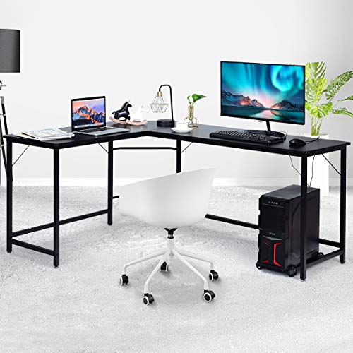 HaoChrymec L-Form Computertisch mit MDF und Eisen, Eckschreibtisch mit Separatem CPU-Ständer, Gaming Tisch L-Form, Kompakter Computertisch für Büro, Arbeitszimmer, Schwarz/Natur, 168 x 125 x 74 cm HaoChrymec L-Form Computertisch mit MDF und Eisen, Eckschreibtisch mit Separatem CPU-Ständer, Gaming Tisch L-Form, Kompakter Computertisch für Büro, Arbeitszimmer, Schwarz/Natur, 168 x 125 x 74 cm von HaoChrymec