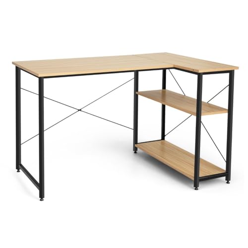 HaoChrymec L-Form Schreibtisch Eck-Computertisch mit Ablagefächern, Reversibles Design, Kompakte Größe für Büro, Arbeitszimmer, Gaming Tisch L Form, Natur, 120 x 88 x 74.5 cm HaoChrymec L-Form Schreibtisch Eck-Computertisch mit Ablagefächern, Reversibles Design, Kompakte Größe für Büro, Arbeitszimmer, Gaming Tisch L Form, Natur, 120 x 88 x 74.5 cm von HaoChrymec