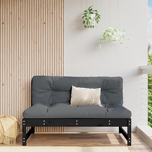 HaoChrymec Mittelsofa Schwarz aus Massivholz Kiefer mit Kissen, Modulares Design, Outdoor Sofa, Gartensofa, Lounge Sofa Outdoor, Sitzgruppe Outdoor, 120 x 80 cm HaoChrymec Mittelsofa Schwarz aus Massivholz Kiefer mit Kissen, Modulares Design, Outdoor Sofa, Gartensofa, Lounge Sofa Outdoor, Sitzgruppe Outdoor, 120 x 80 cm von HaoChrymec