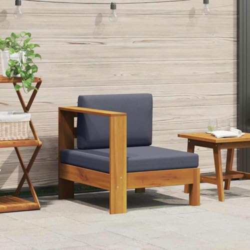 HaoChrymec Mittelsofa mit 1 Armlehne aus Massivholz Akazie, Lounge Sofa Outdoor, Gartenmöbel Set mit Polster in Dunkelgrau, 70 x 65 x 60 cm HaoChrymec Mittelsofa mit 1 Armlehne aus Massivholz Akazie, Lounge Sofa Outdoor, Gartenmöbel Set mit Polster in Dunkelgrau, 70 x 65 x 60 cm von HaoChrymec