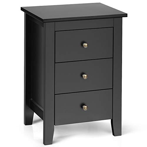 HaoChrymec Nachttisch mit 3 Schubladen, Kommode für Boxspringbett, Multifunktional als Side Table für Schlafzimmer, Wohnzimmer, Büro, Schwarz, 46 x 37 x 65 cm HaoChrymec Nachttisch mit 3 Schubladen, Kommode für Boxspringbett, Multifunktional als Side Table für Schlafzimmer, Wohnzimmer, Büro, Schwarz, 46 x 37 x 65 cm von HaoChrymec