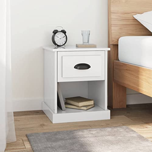HaoChrymec Nachttische 2 STK., Holzwerkstoff, Hochglanz-Weiß, 1 Schublade und 1 Offenes Fach, Praktischer Stauraum, Kommode mit Schubladen, Beistelltisch Weiß, 39x39x47.5 cm HaoChrymec Nachttische 2 STK., Holzwerkstoff, Hochglanz-Weiß, 1 Schublade und 1 Offenes Fach, Praktischer Stauraum, Kommode mit Schubladen, Beistelltisch Weiß, 39x39x47.5 cm von HaoChrymec