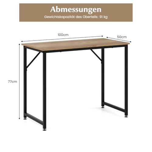 HaoChrymec PC-Tisch mit Verstellbaren Fußpolstern, Kompakter Computertisch Schreibtisch, Stilvolles Design für Heimbüros, Schlafzimmer und Schlafsäle, Natur, 100 x 50 x 77 cm HaoChrymec PC-Tisch mit Verstellbaren Fußpolstern, Kompakter Computertisch Schreibtisch, Stilvolles Design für Heimbüros, Schlafzimmer und Schlafsäle, Natur, 100 x 50 x 77 cm von HaoChrymec