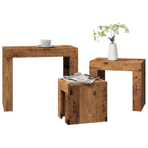 HaoChrymec Satztische 3 STK. Altholz-Optik, Holzwerkstoff, Modernes Design, Vielseitig als Beistelltisch Set, Nachttisch, Couchtisch für Wohnzimmer, 61 x 30 x 50 cm, 43 x 30 x 39 cm, 25 x 30 x 29 cm HaoChrymec Satztische 3 STK. Altholz-Optik, Holzwerkstoff, Modernes Design, Vielseitig als Beistelltisch Set, Nachttisch, Couchtisch für Wohnzimmer, 61 x 30 x 50 cm, 43 x 30 x 39 cm, 25 x 30 x 29 cm von HaoChrymec