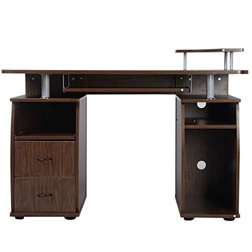 HaoChrymec Schreibtisch Computertisch mit Druckerablage und Tastaturauszug, PC Tisch aus MDF und Stahl, Vielseitig als Gaming Schreibtisch, für Schreibtisch Jugendzimmer, Schwarz, 120 x 55 x 85 cm HaoChrymec Schreibtisch Computertisch mit Druckerablage und Tastaturauszug, PC Tisch aus MDF und Stahl, Vielseitig als Gaming Schreibtisch, für Schreibtisch Jugendzimmer, Schwarz, 120 x 55 x 85 cm von HaoChrymec