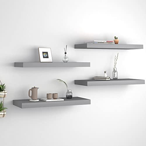 HaoChrymec Schweberegale 4 STK. Grau mit MDF und Metallrahmen, Floating Shelves für Wand, Vielseitig als Bücherregal Wands, Küchenregal Wands, Wand Regal für Badezimmer, 60 x 23.5 x 3.8 cm HaoChrymec Schweberegale 4 STK. Grau mit MDF und Metallrahmen, Floating Shelves für Wand, Vielseitig als Bücherregal Wands, Küchenregal Wands, Wand Regal für Badezimmer, 60 x 23.5 x 3.8 cm von HaoChrymec