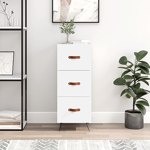 HaoChrymec Sideboard mit Holzwerkstoff, Metallbeinen, 3 Schubladen, Stauraum, Wohnzimmer, Weiß, 34.5 x 34 x 90 cm HaoChrymec Sideboard mit Holzwerkstoff, Metallbeinen, 3 Schubladen, Stauraum, Wohnzimmer, Weiß, 34.5 x 34 x 90 cm von HaoChrymec