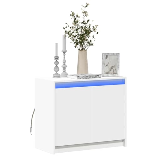 HaoChrymec Sideboard mit LED-Beleuchtung, Holzwerkstoff, RGB-LEDs, Praktisches Aufbewahrungsschrank, Wohnzimmermöbel, Weiß, 72x34x61 cm HaoChrymec Sideboard mit LED-Beleuchtung, Holzwerkstoff, RGB-LEDs, Praktisches Aufbewahrungsschrank, Wohnzimmermöbel, Weiß, 72x34x61 cm von HaoChrymec