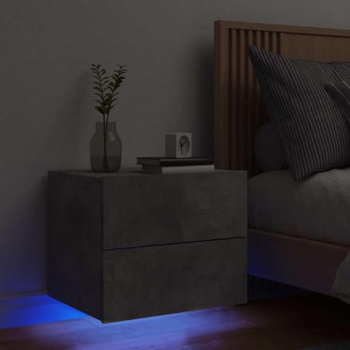 HaoChrymec Wand-Nachttisch mit LED-Leuchten, Holzwerkstoff, RGB-LED-Beleuchtung, Praktischer Stauraum, Nachttisch Hängend, Wandregal mit Schublade, Weiß, 50x39x41 cm HaoChrymec Wand-Nachttisch mit LED-Leuchten, Holzwerkstoff, RGB-LED-Beleuchtung, Praktischer Stauraum, Nachttisch Hängend, Wandregal mit Schublade, Weiß, 50x39x41 cm von HaoChrymec
