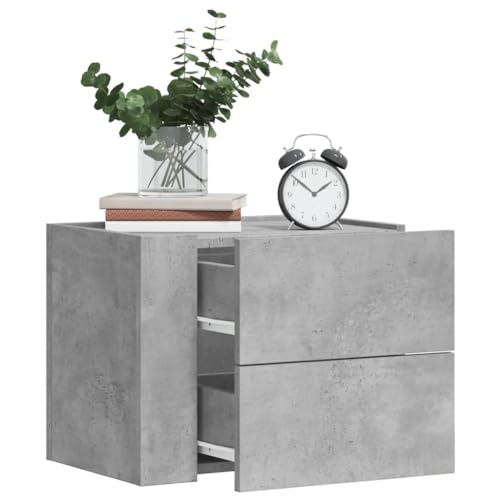HaoChrymec Wand-Nachttische 2 STK., Holzwerkstoff, Betongrau, Mit Schublade, Nachttisch Hängend, Wandregal mit Schublade, 45x30x35 cm HaoChrymec Wand-Nachttische 2 STK., Holzwerkstoff, Betongrau, Mit Schublade, Nachttisch Hängend, Wandregal mit Schublade, 45x30x35 cm von HaoChrymec