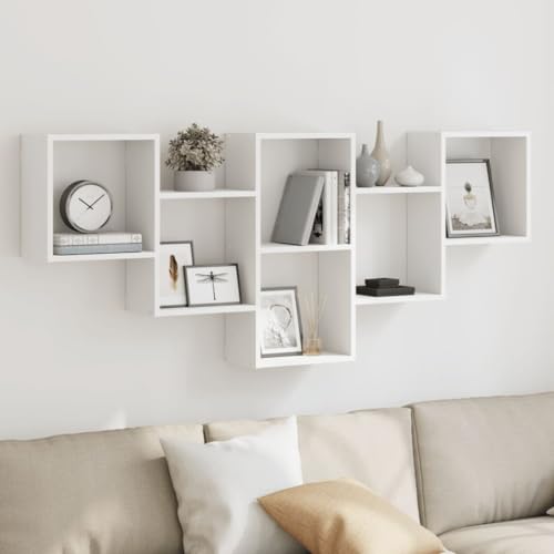 HaoChrymec Wandregal mit Holzwerkstoff, Schwebendes Regal, Praktisches Bücherregal für Wand, Küchenregal Wand, Badezimmer Regal, Weiß, 159 x 18 x 66 cm HaoChrymec Wandregal mit Holzwerkstoff, Schwebendes Regal, Praktisches Bücherregal für Wand, Küchenregal Wand, Badezimmer Regal, Weiß, 159 x 18 x 66 cm von HaoChrymec