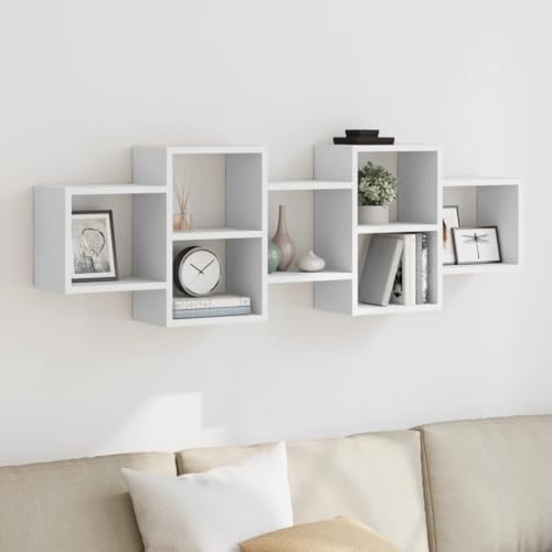 HaoChrymec Wandregal mit Holzwerkstoff, Schwebendes Regal mit 3 Stufen, Platzsparendes Design für Bücherregal, Küchenregal, Badezimmer, Weiß, 129 x 18 x 42 cm HaoChrymec Wandregal mit Holzwerkstoff, Schwebendes Regal mit 3 Stufen, Platzsparendes Design für Bücherregal, Küchenregal, Badezimmer, Weiß, 129 x 18 x 42 cm von HaoChrymec
