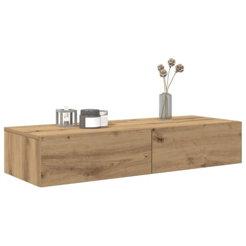 HaoChrymec Wandregal mit Schubladen aus Holzwerkstoff, Schwebendes Regal mit Schublade, Hängender Nachttisch, Bücherregal Wand, Praktisch für Wohnzimmer, Schlafzimmer, 100 x 36 x 19 cm, Artisan-Eiche HaoChrymec Wandregal mit Schubladen aus Holzwerkstoff, Schwebendes Regal mit Schublade, Hängender Nachttisch, Bücherregal Wand, Praktisch für Wohnzimmer, Schlafzimmer, 100 x 36 x 19 cm, Artisan-Eiche von HaoChrymec