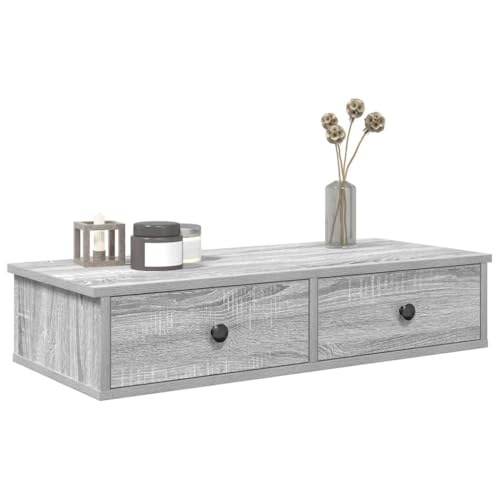 HaoChrymec Wandregal mit Schubladen aus Holzwerkstoff, Schwebendes Regal mit Schublade, Nachttisch Hängend, Bücherregal Wand, Dekorativ für Wohnzimmer, Schlafzimmer, Grau Sonoma, 80 x 31 x 17 cm HaoChrymec Wandregal mit Schubladen aus Holzwerkstoff, Schwebendes Regal mit Schublade, Nachttisch Hängend, Bücherregal Wand, Dekorativ für Wohnzimmer, Schlafzimmer, Grau Sonoma, 80 x 31 x 17 cm von HaoChrymec