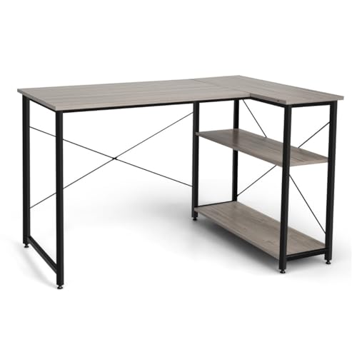 L-Form Schreibtisch Eck-Computertisch mit Ablagefächern, Schreibtisch Eckschreibtisch für Home Office, Study Table, Gaming Tisch L-Form, Grau, 120 x 88 x 74,5 cm L-Form Schreibtisch Eck-Computertisch mit Ablagefächern, Schreibtisch Eckschreibtisch für Home Office, Study Table, Gaming Tisch L-Form, Grau, 120 x 88 x 74,5 cm von HaoChrymec