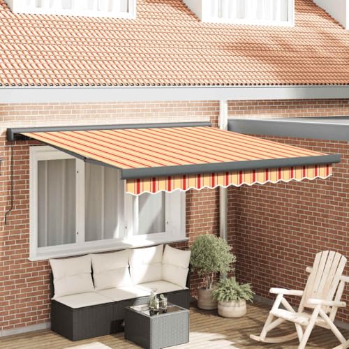 Markise Einziehbar Gelb und Weiß mit Pulverbeschichtetem Aluminiumrahmen, UV-beständiger Polyesterstoff, Ideal für Balkon und Terrasse, Klemmmarkise Balkon, Sonnensegel Balkon, 3 x 2.5 m Markise Einziehbar Gelb und Weiß mit Pulverbeschichtetem Aluminiumrahmen, UV-beständiger Polyesterstoff, Ideal für Balkon und Terrasse, Klemmmarkise Balkon, Sonnensegel Balkon, 3 x 2.5 m von HaoChrymec