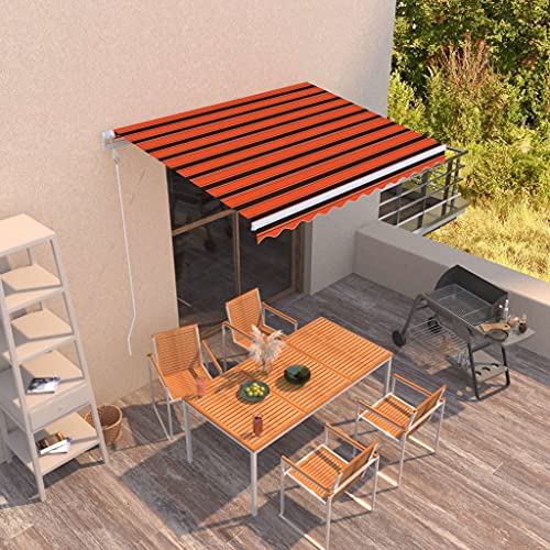 Markise Einziehbar mit Pulverbeschichtetem Aluminiumrahmen, Automatisch und Manuell Steuerbar, Sonnenschutz Balkon, Klemmmarkise Balkon, Freistehende Markise, Orange und Braun, 300 x 250 cm Markise Einziehbar mit Pulverbeschichtetem Aluminiumrahmen, Automatisch und Manuell Steuerbar, Sonnenschutz Balkon, Klemmmarkise Balkon, Freistehende Markise, Orange und Braun, 300 x 250 cm von HaoChrymec