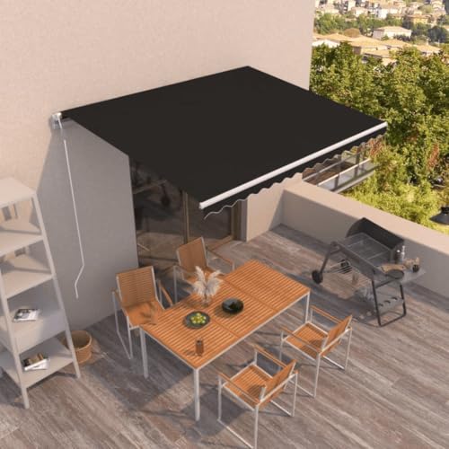Markise Einziehbar mit Pulverbeschichtetem Aluminiumrahmen, Sonnenschutz für Balkon, Klemmmarkise Balkon, Freistehende Markise, Anthrazit, 400 x 350 cm Markise Einziehbar mit Pulverbeschichtetem Aluminiumrahmen, Sonnenschutz für Balkon, Klemmmarkise Balkon, Freistehende Markise, Anthrazit, 400 x 350 cm von HaoChrymec