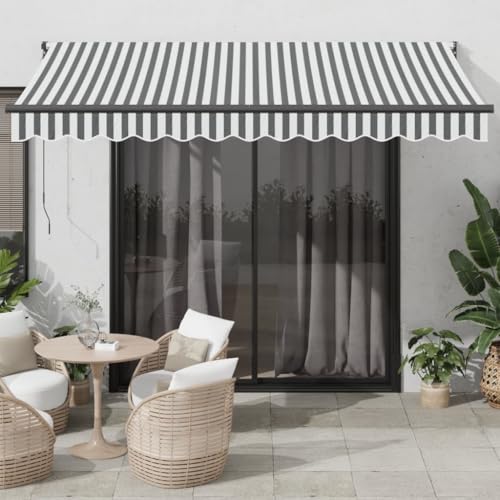 Markise Einziehbar mit Stoff & Aluminium, Gelenkarmmarkise, UV-Schutz, Sonnenschutz Balkon, Freistehende Markise, 3.5x2.5 m, Anthrazit & Weiß Markise Einziehbar mit Stoff & Aluminium, Gelenkarmmarkise, UV-Schutz, Sonnenschutz Balkon, Freistehende Markise, 3.5x2.5 m, Anthrazit & Weiß von HaoChrymec