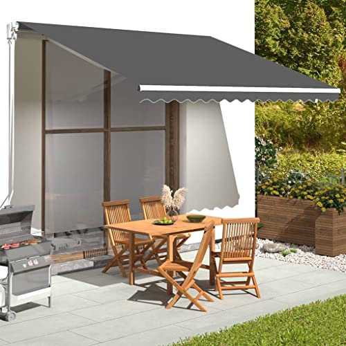 Markisenbespannung Anthrazit aus Polyester, UV-beständig, Witterungsbeständig, Sonnenschutz für Balkon, Freistehende Markise, Klemmmarkise Balkon, 4x3.5 m Markisenbespannung Anthrazit aus Polyester, UV-beständig, Witterungsbeständig, Sonnenschutz für Balkon, Freistehende Markise, Klemmmarkise Balkon, 4x3.5 m von HaoChrymec